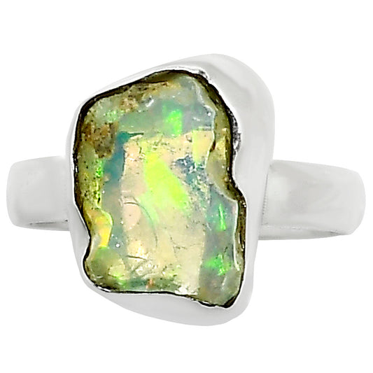 Ethiopian Opal Rough Ring size-5 R-1001 25-ER15978