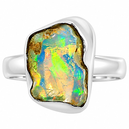 Ethiopian Opal Rough Ring size-5 R-1001 25-ER15978