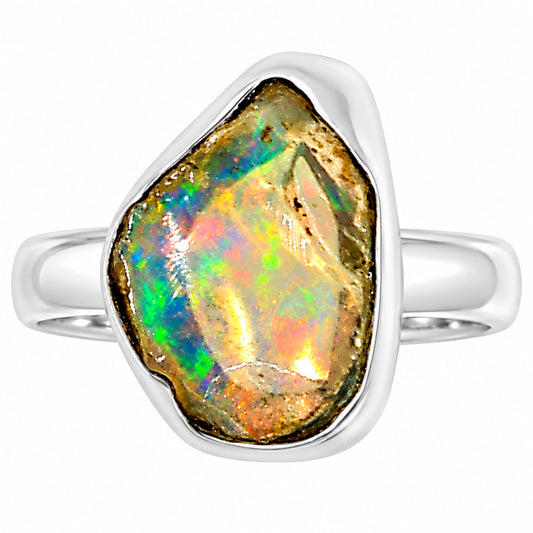 Ethiopian Opal Rough Ring size-5 R-1001 25-ER15979