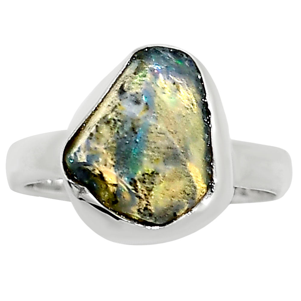 Ethiopian Opal Rough Ring size-6 R-1001 25-ER15982