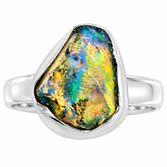 Ethiopian Opal Rough Ring size-6 R-1001 25-ER15982