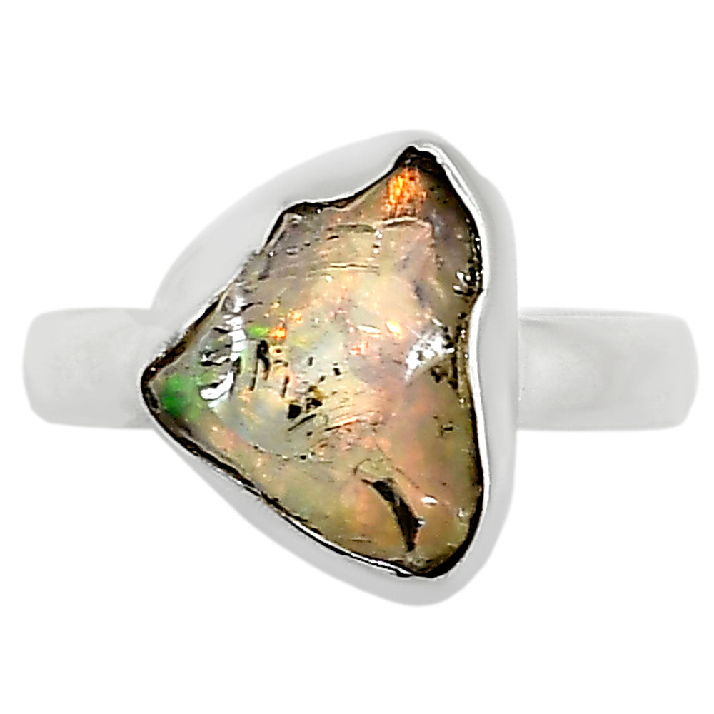Ethiopian Opal Rough Ring size-6 R-1001 25-ER15983