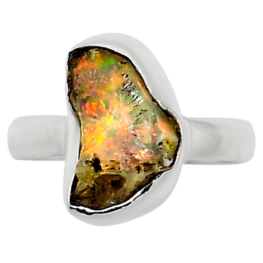 Ethiopian Opal Rough Ring size-6 R-1001 25-ER15984