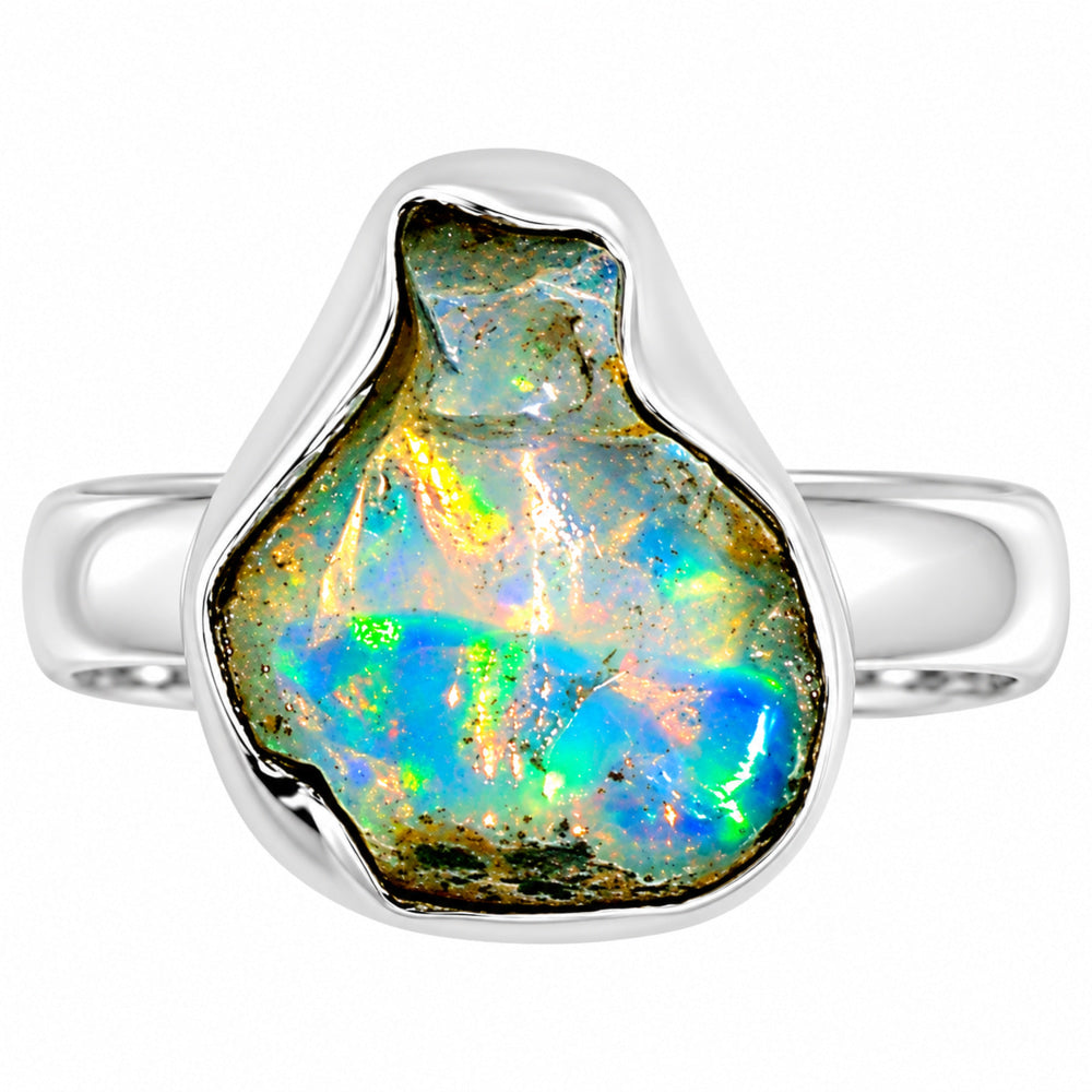 Ethiopian Opal Rough Ring size-6 R-1001 25-ER15986