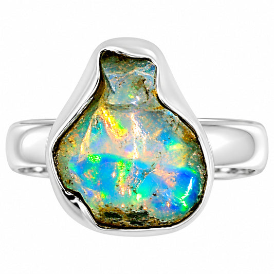 Ethiopian Opal Rough Ring size-6 R-1001 25-ER15986