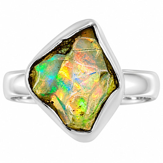 Ethiopian Opal Rough Ring size-6 R-1001 25-ER15991