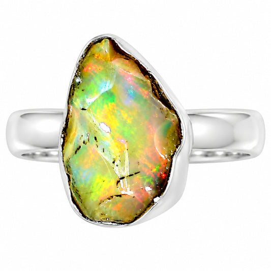 Ethiopian Opal Rough Ring size-6 R-1001 25-ER15992