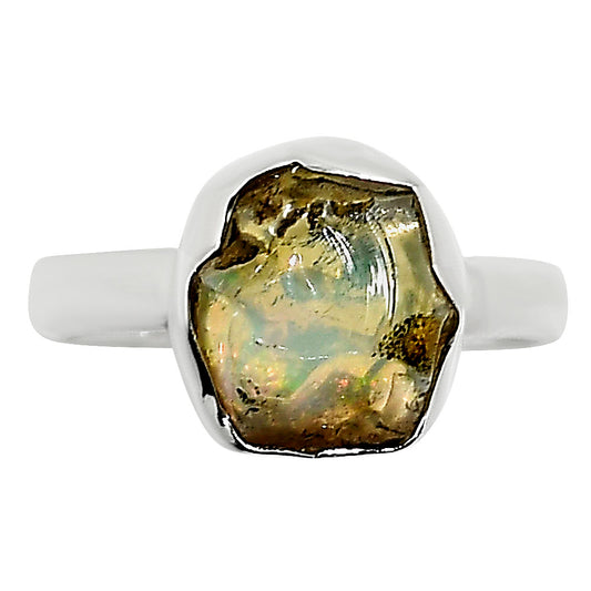Ethiopian Opal Rough Ring size-8 R-1001 25-ER16006