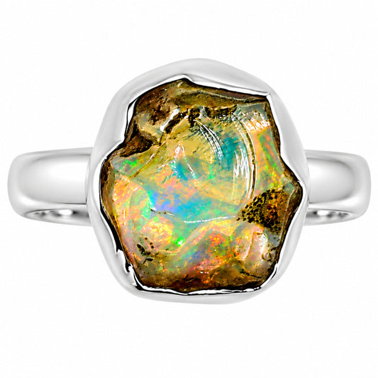 Ethiopian Opal Rough Ring size-8 R-1001 25-ER16006