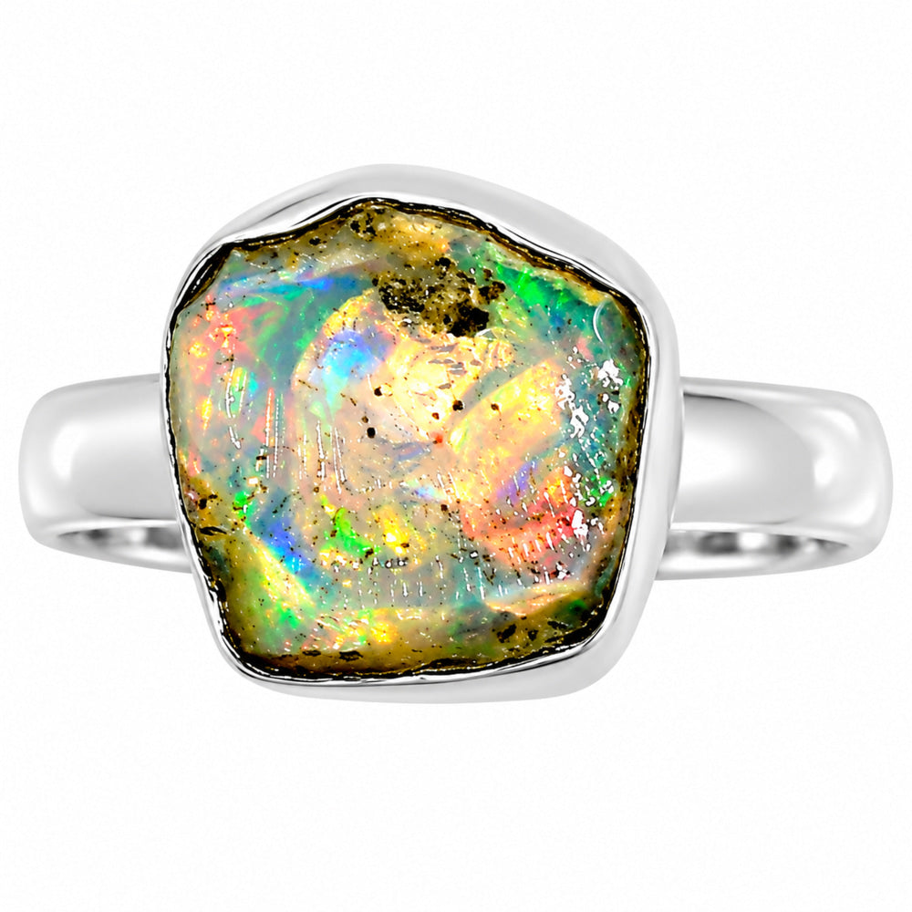 Ethiopian Opal Rough Ring size-8 R-1001 25-ER16007