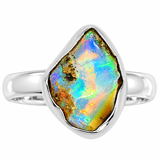 Ethiopian Opal Rough Ring size-8 R-1001 25-ER16010