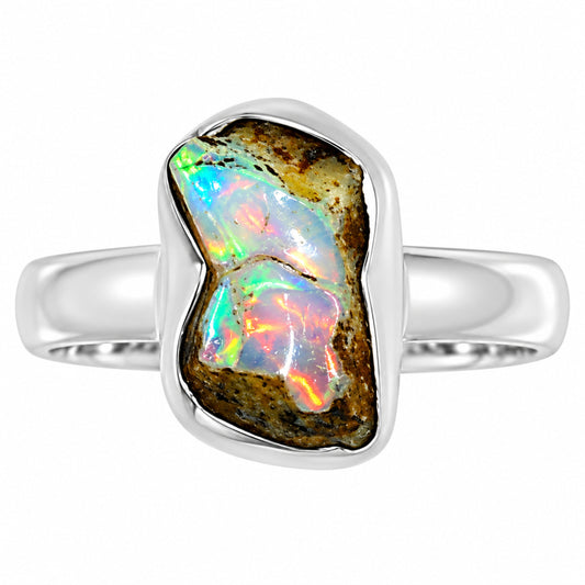 Ethiopian Opal Rough Ring size-8 R-1001 25-ER16011