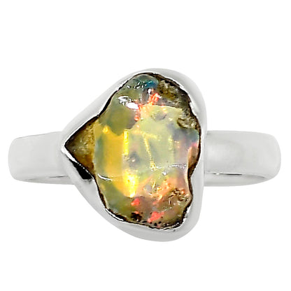 Ethiopian Opal Rough Ring size-8 R-1001 25-ER16013
