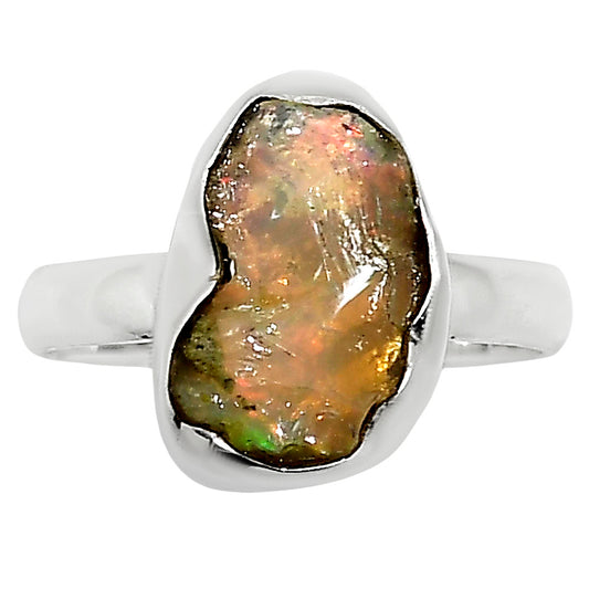 Ethiopian Opal Rough Ring size-8 R-1001 25-ER16015