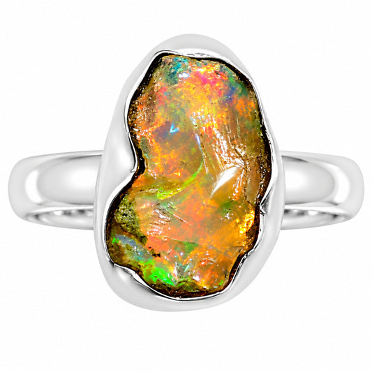 Ethiopian Opal Rough Ring size-8 R-1001 25-ER16015