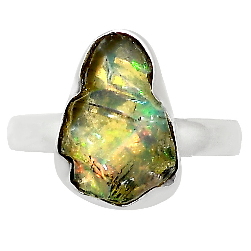 Ethiopian Opal Rough Ring size-8 R-1001 25-ER16016