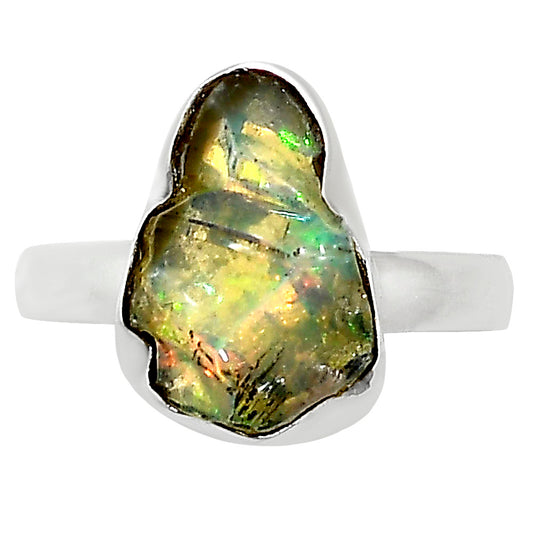 Ethiopian Opal Rough Ring size-8 R-1001 25-ER16016
