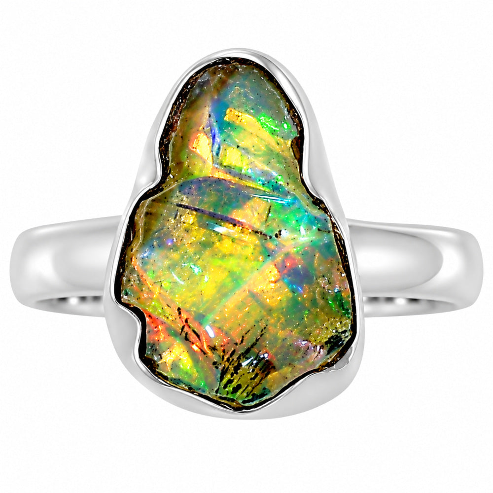 Ethiopian Opal Rough Ring size-8 R-1001 25-ER16016