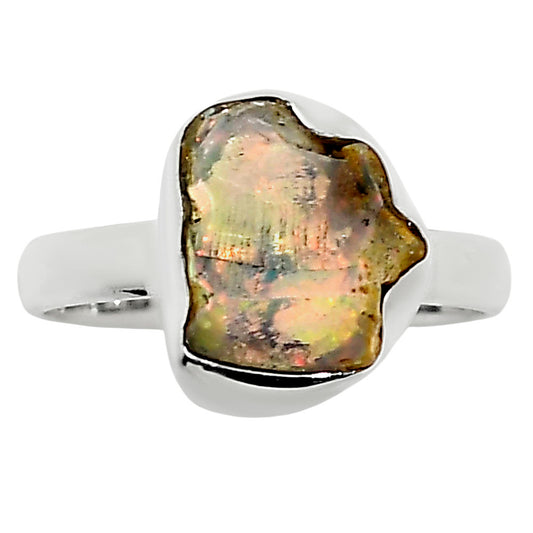 Ethiopian Opal Rough Ring size-8 R-1001 25-ER16017