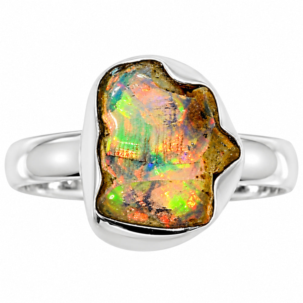 Ethiopian Opal Rough Ring size-8 R-1001 25-ER16017