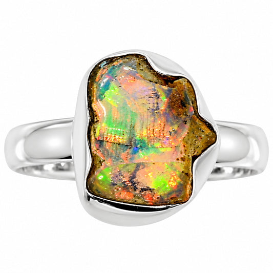 Ethiopian Opal Rough Ring size-8 R-1001 25-ER16017