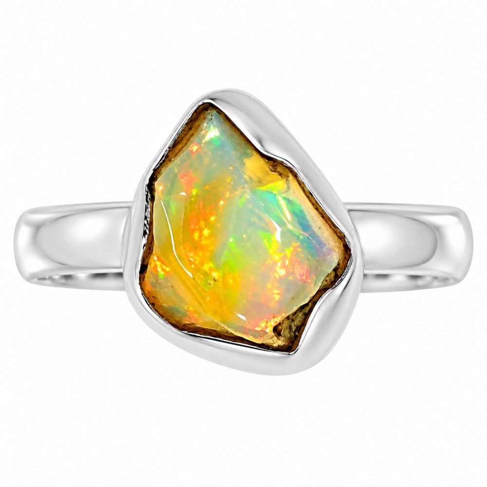 Ethiopian Opal Rough Ring size-6 R-1001 25-ER16143