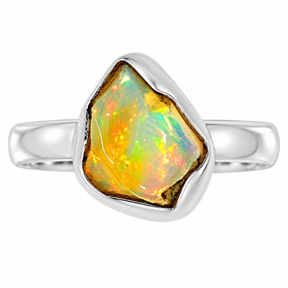 Ethiopian Opal Rough Ring size-6 R-1001 25-ER16143
