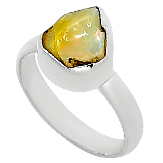 Ethiopian Opal Rough Ring size-6 R-1001 25-ER16143