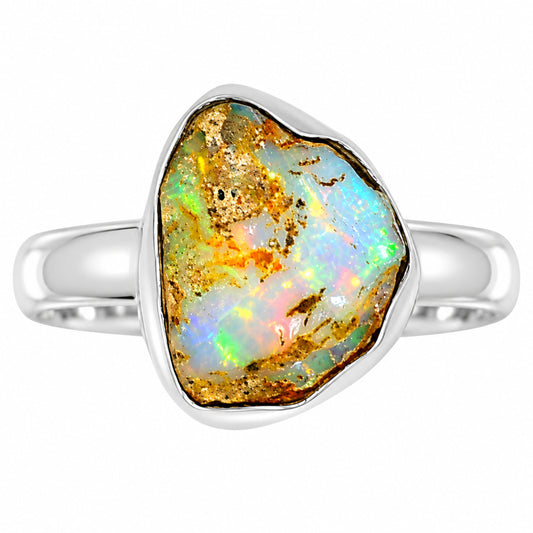 Ethiopian Opal Rough Ring size-6 R-1001 25-ER16145