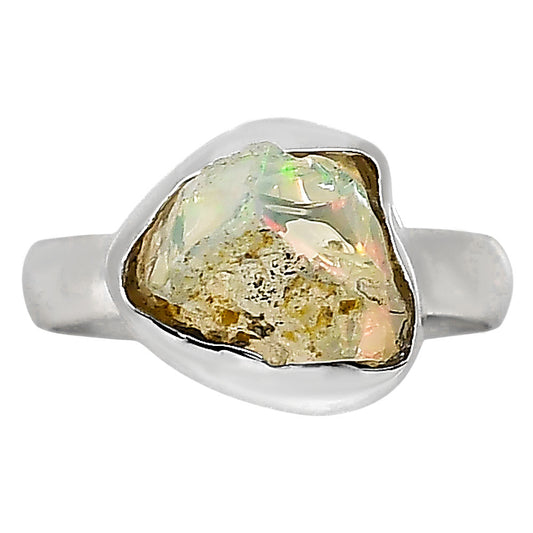 Ethiopian Opal Rough Ring size-6 R-1001 25-ER16146