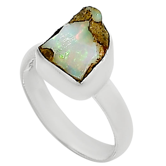 Ethiopian Opal Rough Ring size-6 R-1001 25-ER16147