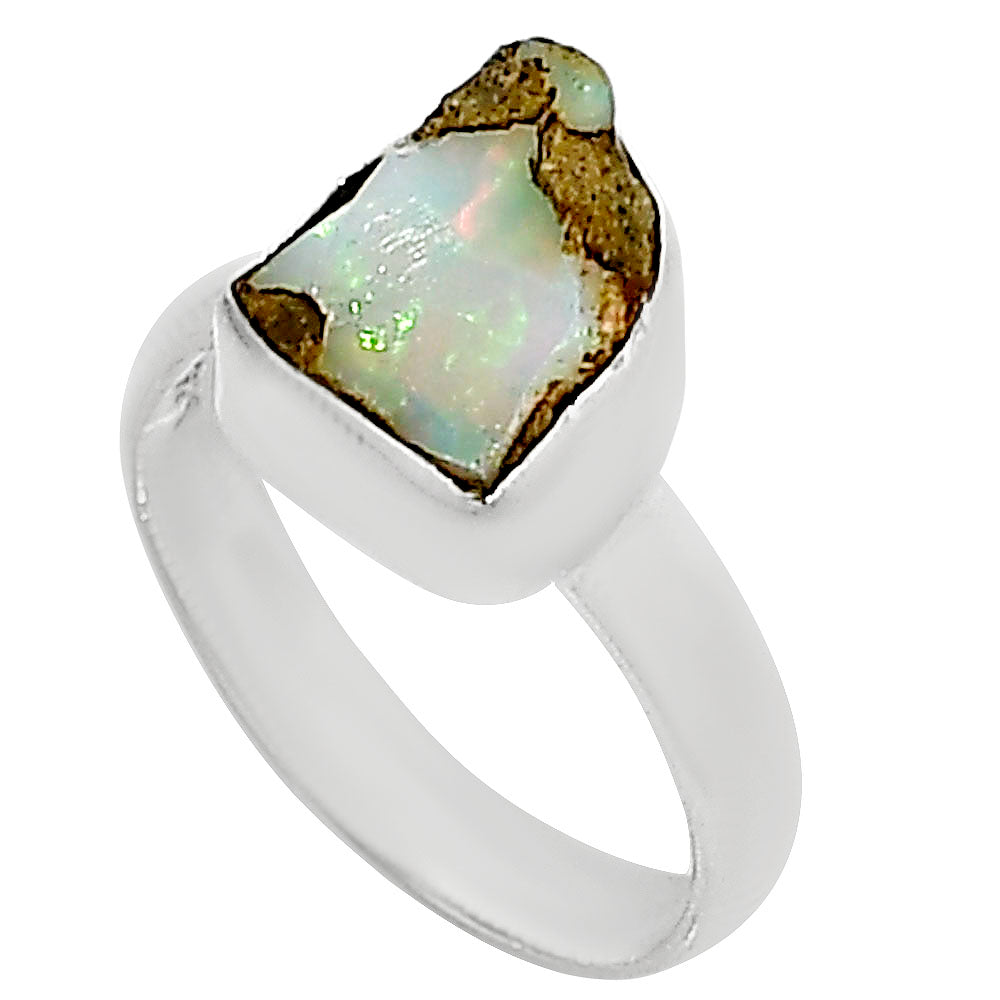 Ethiopian Opal Rough Ring size-6 R-1001 25-ER16147