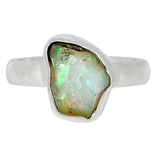 Ethiopian Opal Rough Ring size-6 R-1001 25-ER16148