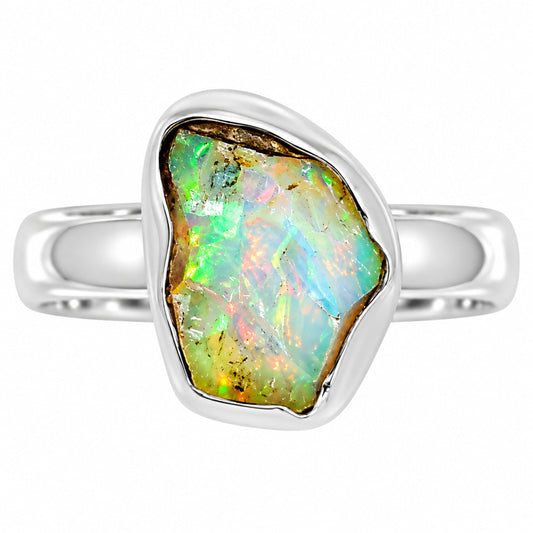 Ethiopian Opal Rough Ring size-6 R-1001 25-ER16148
