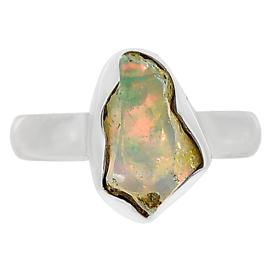 Ethiopian Opal Rough Ring size-6 R-1001 25-ER16149