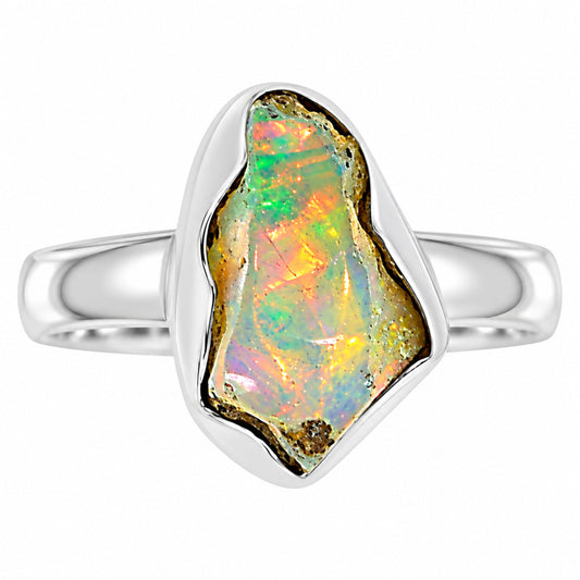 Ethiopian Opal Rough Ring size-6 R-1001 25-ER16149