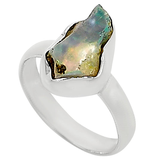 Ethiopian Opal Rough Ring size-6 R-1001 25-ER16149