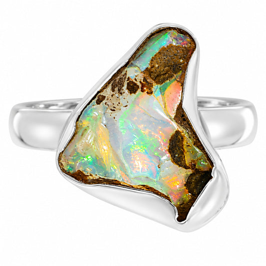 Ethiopian Opal Rough Ring size-6 R-1001 25-ER16151