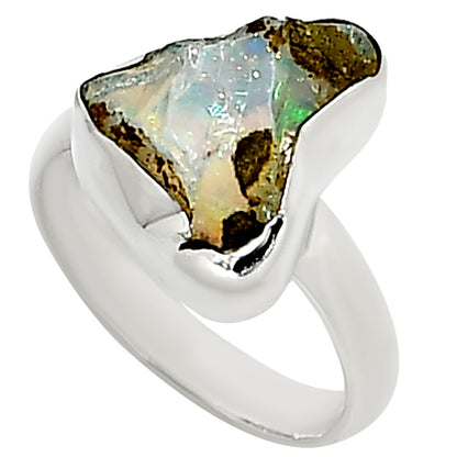 Ethiopian Opal Rough Ring size-6 R-1001 25-ER16151