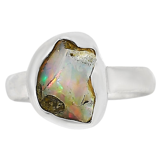 Ethiopian Opal Rough Ring size-6 R-1001 25-ER16152