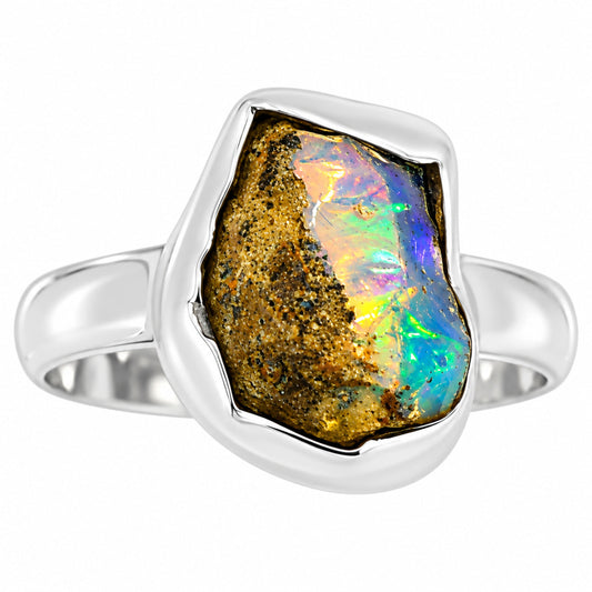 Ethiopian Opal Rough Ring size-6 R-1001 25-ER16153