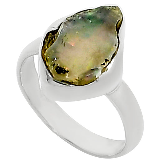 Ethiopian Opal Rough Ring size-6 R-1001 25-ER16154