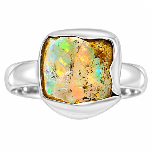 Ethiopian Opal Rough Ring size-6 R-1001 25-ER16155