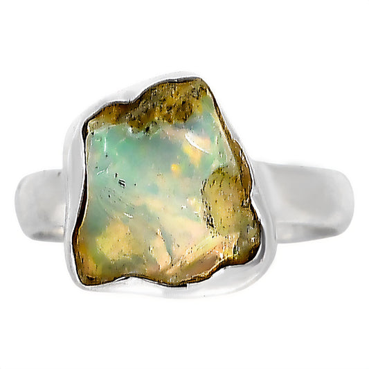 Ethiopian Opal Rough Ring size-6 R-1001 25-ER16156