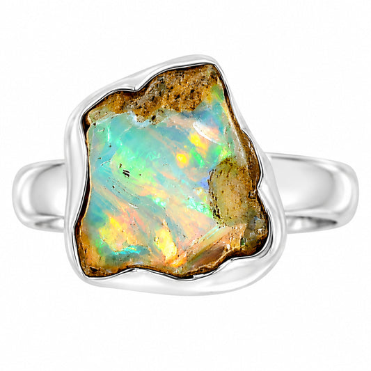 Ethiopian Opal Rough Ring size-6 R-1001 25-ER16156