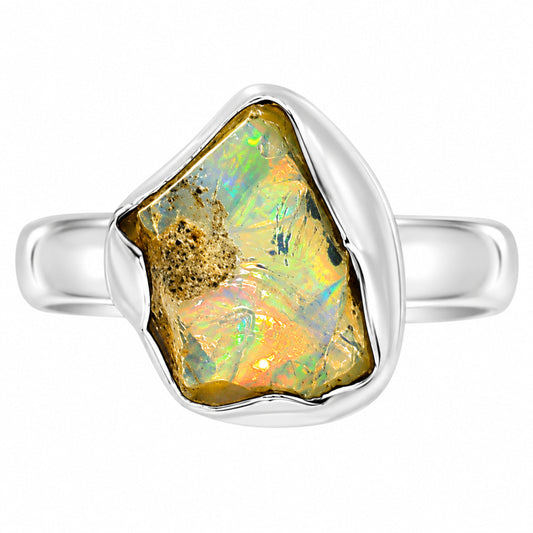 Ethiopian Opal Rough Ring size-6 R-1001 25-ER16158