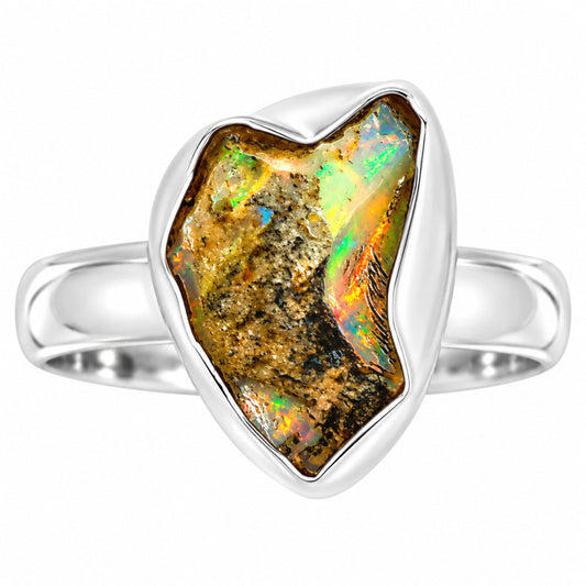 Ethiopian Opal Rough Ring size-6 R-1001 25-ER16160