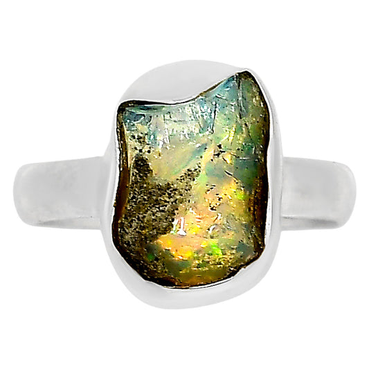Ethiopian Opal Rough Ring size-6 R-1001 25-ER16161