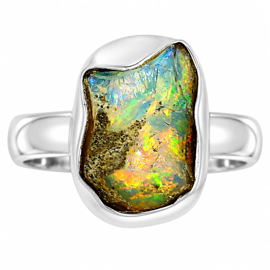 Ethiopian Opal Rough Ring size-6 R-1001 25-ER16161