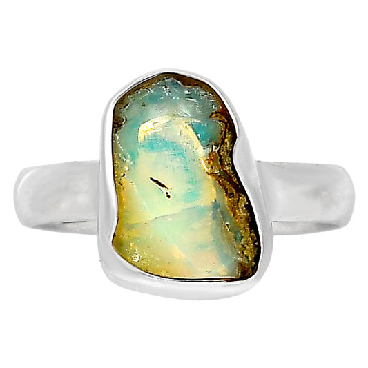 Ethiopian Opal Rough Ring size-6 R-1001 25-ER16162